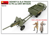 MiniArt Military Models 1/35 WWII Soviet 2-Ton 6x4 Truck & 76mm USV-BR Gun (New Tool) Kit