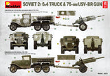 MiniArt Military Models 1/35 WWII Soviet 2-Ton 6x4 Truck & 76mm USV-BR Gun (New Tool) Kit