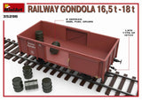 MiniArt 1/35 WWII 16.5 18-Ton Railway Gondola w/Figures & Accessories Kit