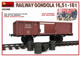 MiniArt 1/35 WWII 16.5 18-Ton Railway Gondola w/Figures & Accessories Kit
