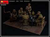 MiniArt 1/35 Dinner on the Front: Soviet Soldiers (5) w/Furniture & Accessories Kit