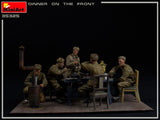 MiniArt 1/35 Dinner on the Front: Soviet Soldiers (5) w/Furniture & Accessories Kit