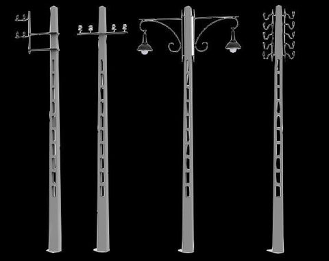 MiniArt Military Models 1/35 Concrete Telegraph Poles (4 diff. types) Kit