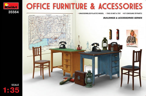 MiniArt Military Models 1/35 Office Furniture & Accessories Kit