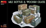 MiniArt Military Models 1/35 Milk Bottles & Wooden Crates Kit