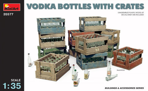 MiniArt Military 1/35 Vodka & Schnaps Bottles w/Crates (New Tool) Kit