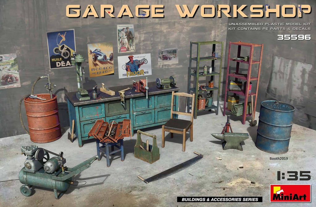 MiniArt Military 1/35 Garage Workshop: Equipment & Tools (New Tool) Kit