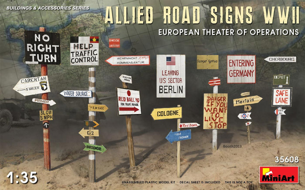 MiniArt 1/35 WWII Allies Road Signs European Theater of Operations Kit