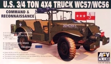 AFV Club 1/35 WC57/56 3/4-Ton Command/Recon Vehicle Kit