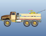 Kitty Hawk Military 1/48 Russian Ural 4320 Tanker Truck w/4 Optional Loading Trollies (New Tool) Kit