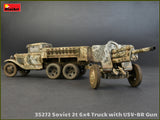 MiniArt Military Models 1/35 WWII Soviet 2-Ton 6x4 Truck & 76mm USV-BR Gun (New Tool) Kit