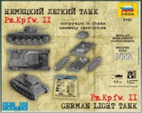 Zvezda 1/100 German PzKpfw II Light Tank Snap Kit