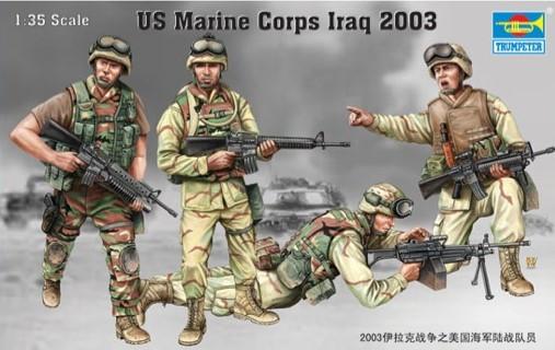 Trumpeter Military Models 1/35 US Marine Corps Iraq 2003 Figure Set (4) Kit