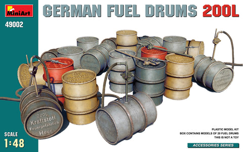 MiniArt Military 1/48 WWII German 200L Fuel Drum Set (20) Kit