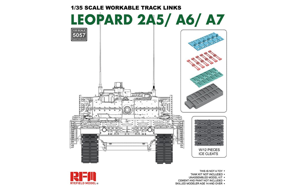 RYE FIELD 1/35 LEOPARD 2A5/A6/A7 WORKABLE TRACK LINKS
