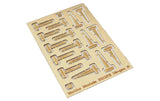 Matho 1/35 Hinges A, Photo-Etch (18) (Includes 9 Large Straight, 7 Large Angled, 2 Small)