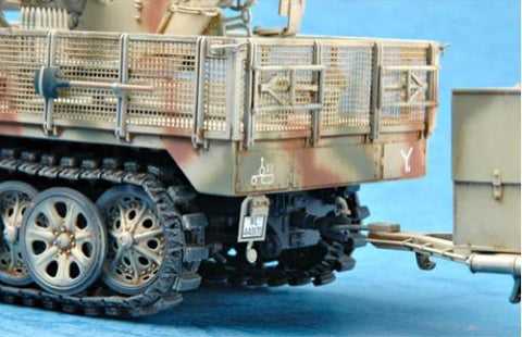 Trumpeter Military Models 1/35 German SdKfz 7/2 Halftrack Early Version  w/3.7cm Flak 37 Gun & Supply Trailer Kit