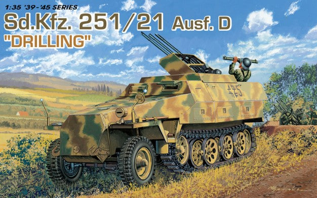 Dragon Models 1/35 SdKfz 251/21 Ausf D Drilling Halftrack w/MG151 Gun Kit