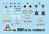 Italeri Military 1/35 SdKfz 10 Demag D7 Halftrack w/German Paratroopers (4) Kit