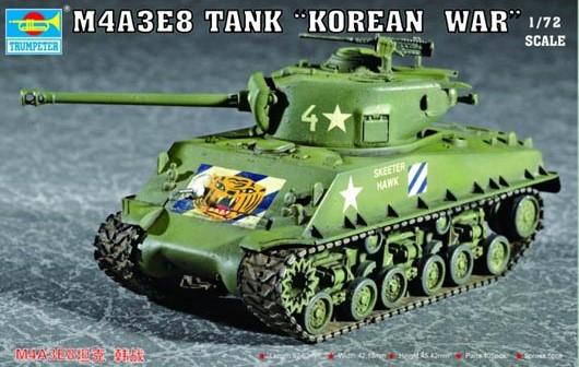 Trumpeter Military Models 1/72 M4A3E8 Tank w/T80 Tracks Kit