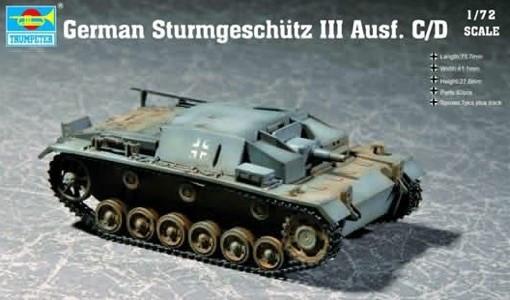 Trumpeter Military Models 1/72 German Sturmgeschutz III Ausf C/D Tank Kit