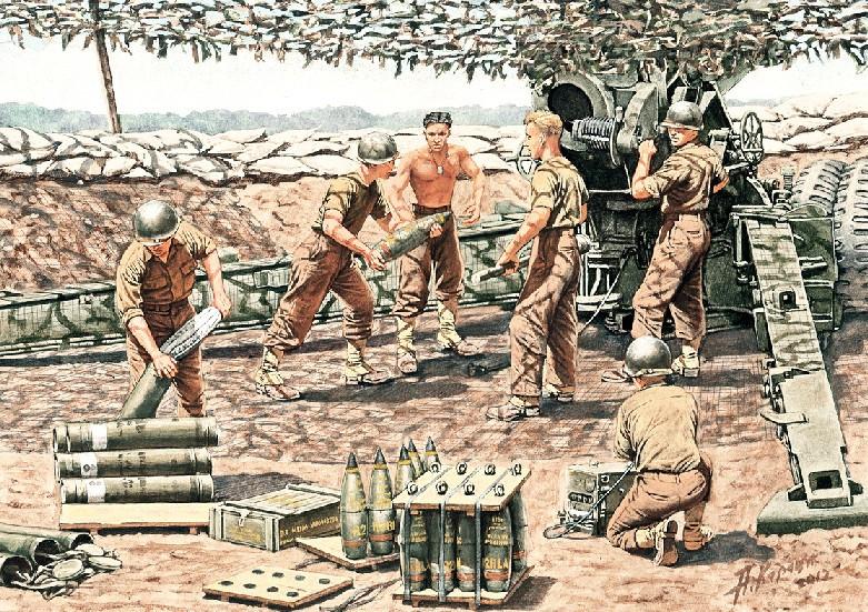 Master Box Ltd 1/35 WWII US Artillery Crew (6) Kit