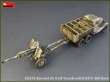 MiniArt Military Models 1/35 WWII Soviet 2-Ton 6x4 Truck & 76mm USV-BR Gun (New Tool) Kit