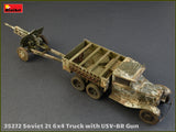 MiniArt Military Models 1/35 WWII Soviet 2-Ton 6x4 Truck & 76mm USV-BR Gun (New Tool) Kit