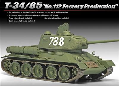 Academy 1/35 T34/85 No.112 Factory Production Tank Kit