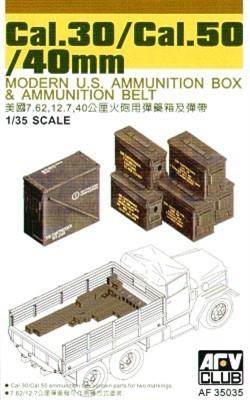 AFV Club 1/35 .30/.50 Cal. 40mm Modern US Ammo Boxes & Belts Kit