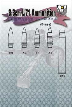 AFV Club 1/35 German 8.8cm L/71 Ammo for Pak 43, Pak 43/41, Nashorn, Elefant, Jagdpanther & Tiger II Kit