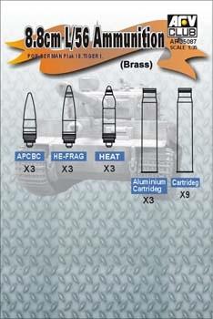 AFV Club 1/35 German 8.8 L/56 Ammo for Flak 18 & Tiger I Kit