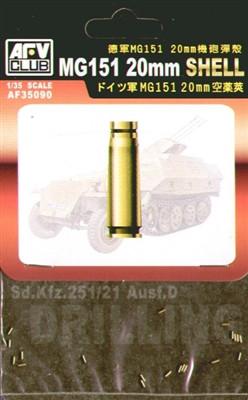 AFV Club 1/35 MG151 20mm Ammo Shells (20pc) (Brass) Kit