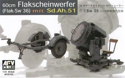 AFV Club 1/35 60cm Flak Sw 36 Spotlight w/SdAh51n Trailer Kit