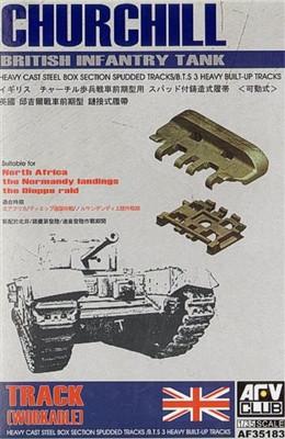 AFV Club 1/35 British Churchill Hvy Cast Steel Type Box Section Spudded BTS3 Workable Track Links Kit