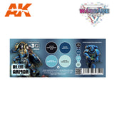AK Interactive 3G Wargame Blue Armor Paint Set