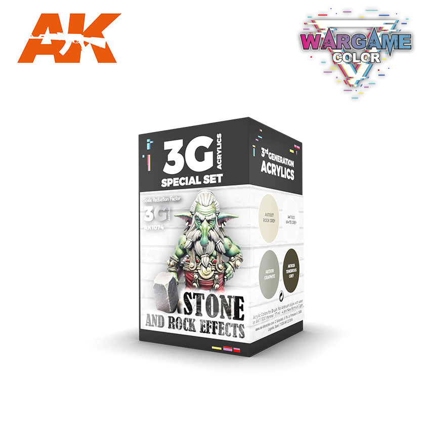 AK Interactive 3G Wargame Color Stone And Rock Effects Set