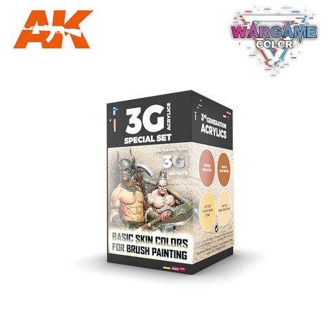 AK Interactive 3G Wargame Color Basic Skin Colors Set