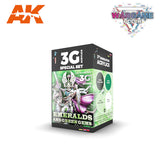 AK Interactive 3G Wargame Color Emeralds And Green Gems Set