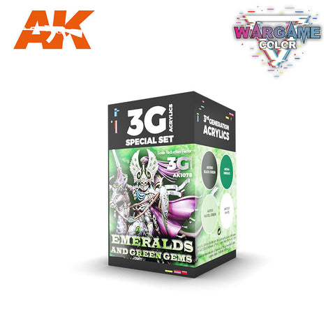 AK Interactive 3G Wargame Color Emeralds And Green Gems Set