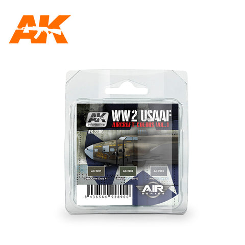AK Interactive Air Series: WWII USAAF Aircraft Vol.1 Acrylic Paint Set (3 Colors) 17ml Bottles