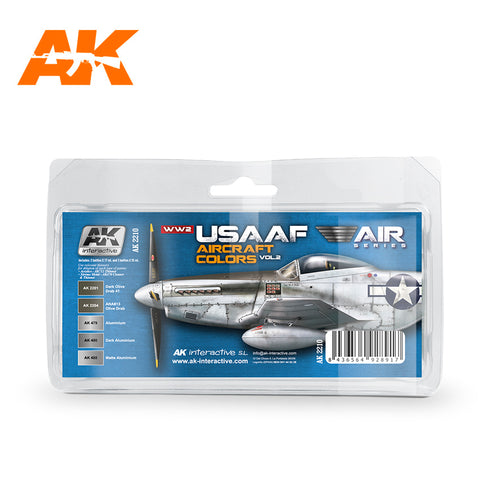 AK Interactive Air Series: WWII USAAF Aircraft Vol.2 Acrylic Paint Set (5 Colors)