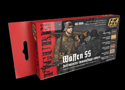AK Interactive Figure Series: Waffen SS Fall/Winter Camouflage Acrylic Paint Set (6 Colors) 17ml Bottles