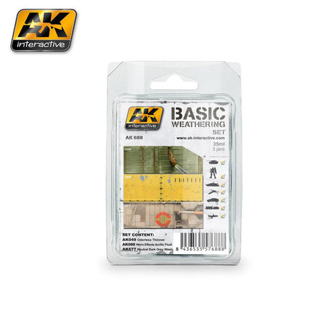 AK Interactive Basic Weathering Paint Set (49, 88, 677)