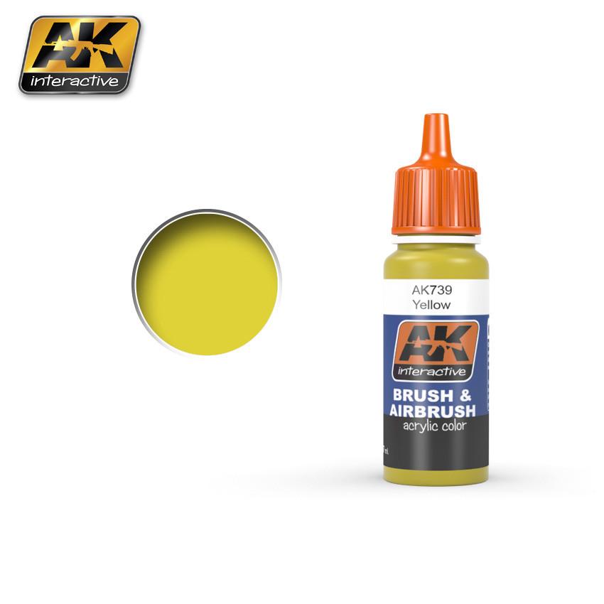 AK Interactive Yellow Acrylic Paint 17ml Bottle