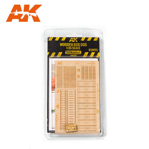 AK Interactive Laser Cut 1/35 Wooden Box 001 (9 Units)