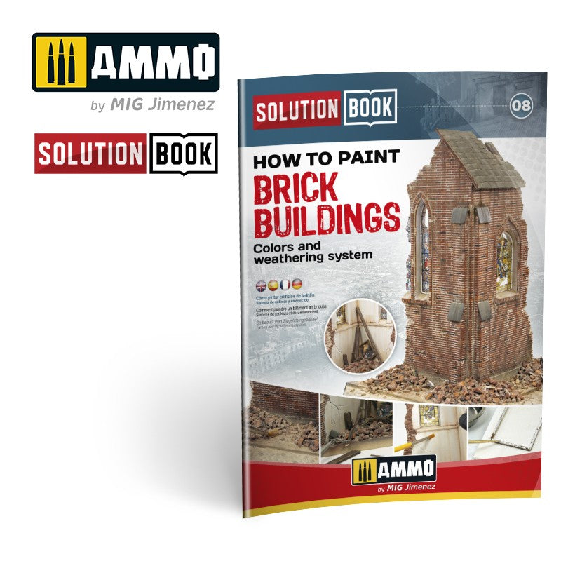 Ammo Mig How to Paint Brick Buildings, Colors & Weathering System - Solution Book (Multilingual)