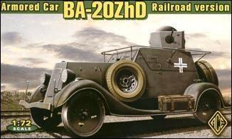 Ace 1/72 Ba20ZhD Railraod Version WWII Soviet Armored Car w/Railway Base Section Kit