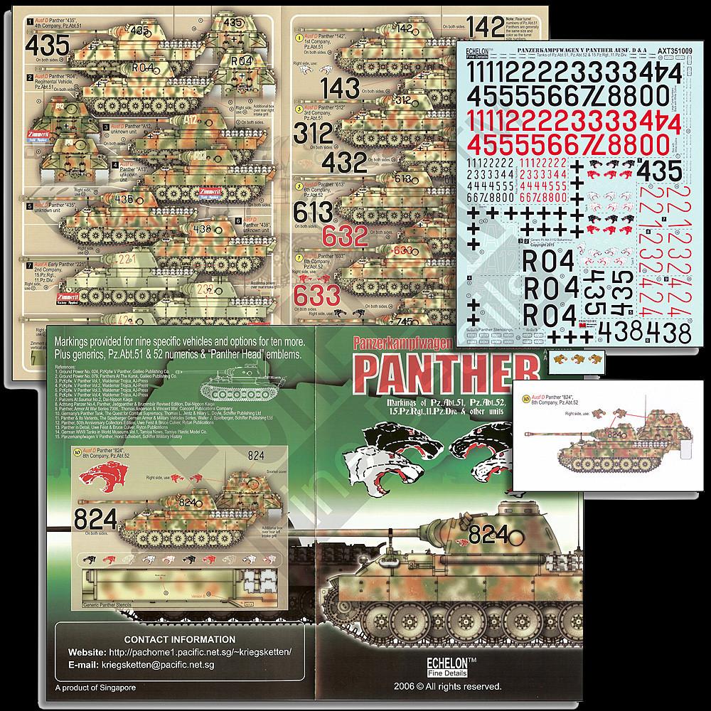 Echelon Decals 1/35 PzKpfw V Ausf D/A Panther