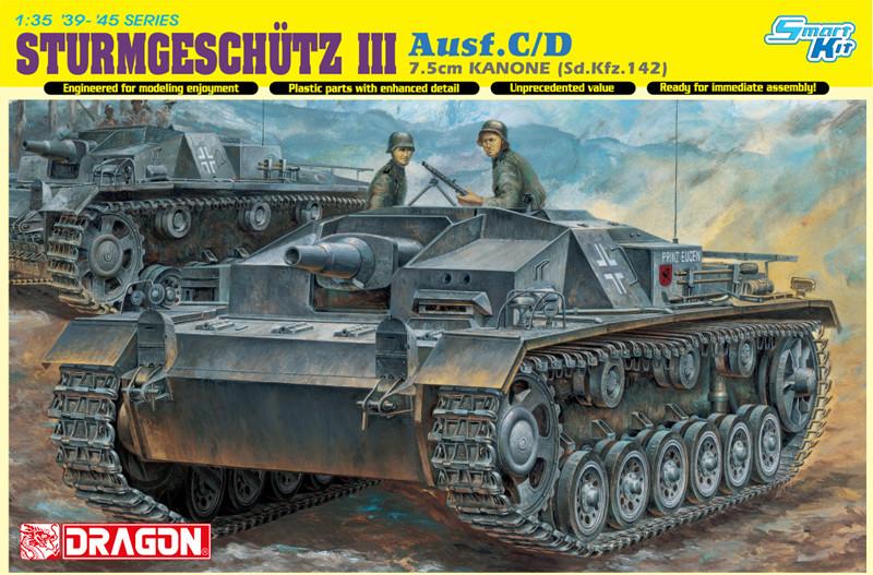 Dragon Military 1/35 StuG III (SdKfz 142) Ausf C/D Tank w/7.5cm Gun Smart Kit